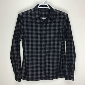 All Saints mens Pinehurst long sleeve button up casual shirt large